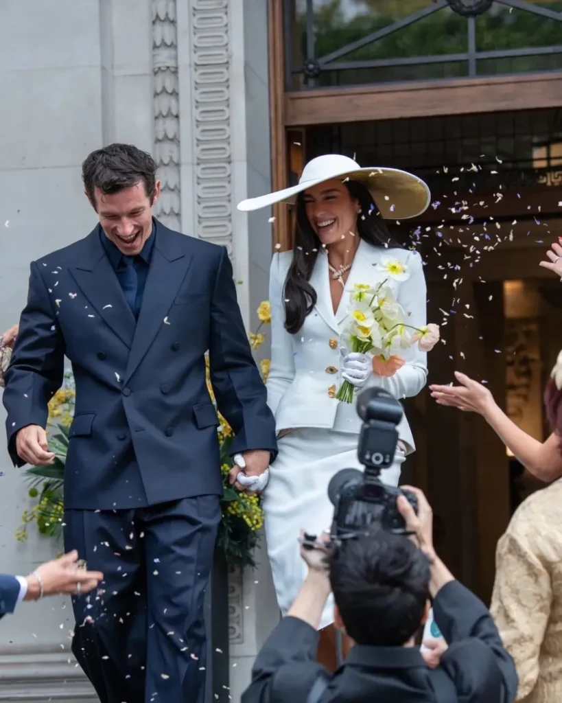 Dua Lipa as a Schiaparelli Bride: The Wedding Skirt Suit That Paid Homage to the Original Cool-Girl Bride 4 Dua Lipa as a Schiaparelli Bride: The Wedding Skirt Suit That Paid Homage to the Original Cool-Girl Bride 3