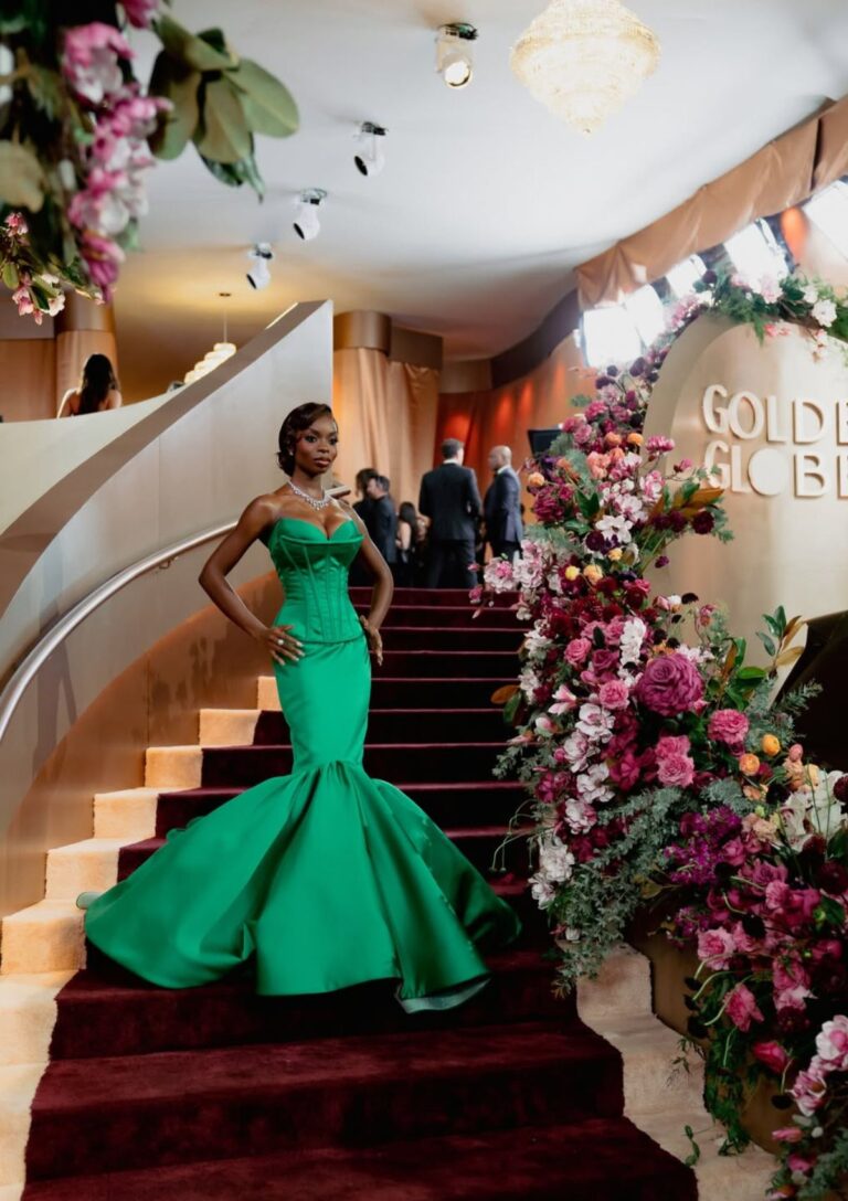 Olandria at the Golden Globes 2026: A Custom Emerald Gown Jdjdjfjfjjg 768x1088
