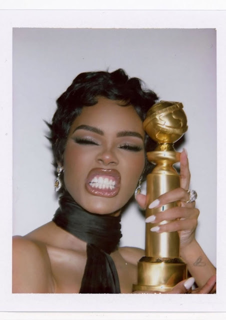 Teyana Taylor Owns the Golden Globes 2026 In Custom Schiaparelli and a Career Defining Win Kfkgkgjkgjgjg