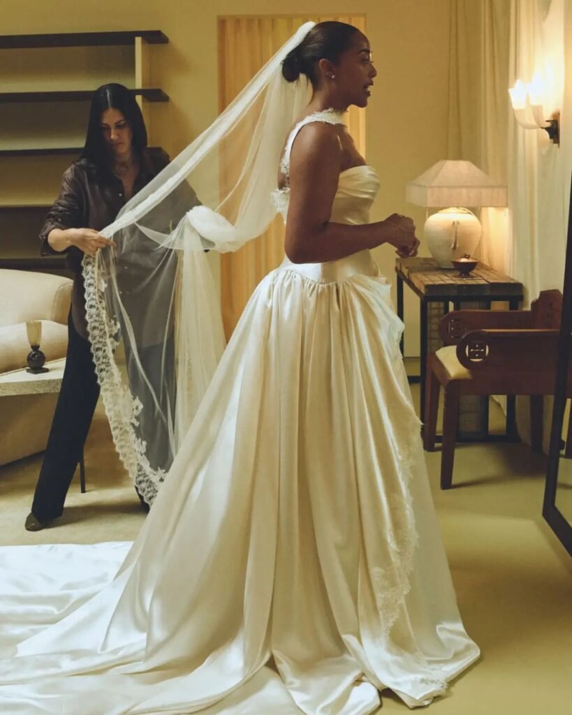 Jordyn Woods Marries Karl-Anthony Towns in an Old Hollywood-Inspired Wedding Look 3 Danielle Frankel, Jordyn Woods, Karl-Anthony Towns, Ralph Lauren, Tiffany & Co., Wedding