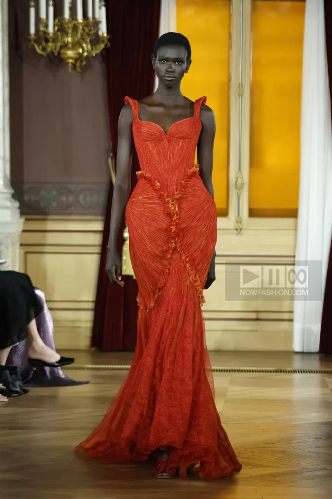 ArdAzAei 14 Model on the runway at the Ardazaei fashion show in Paris, Fall Winter 2026 Couture Fashion Week, Runway Look #014