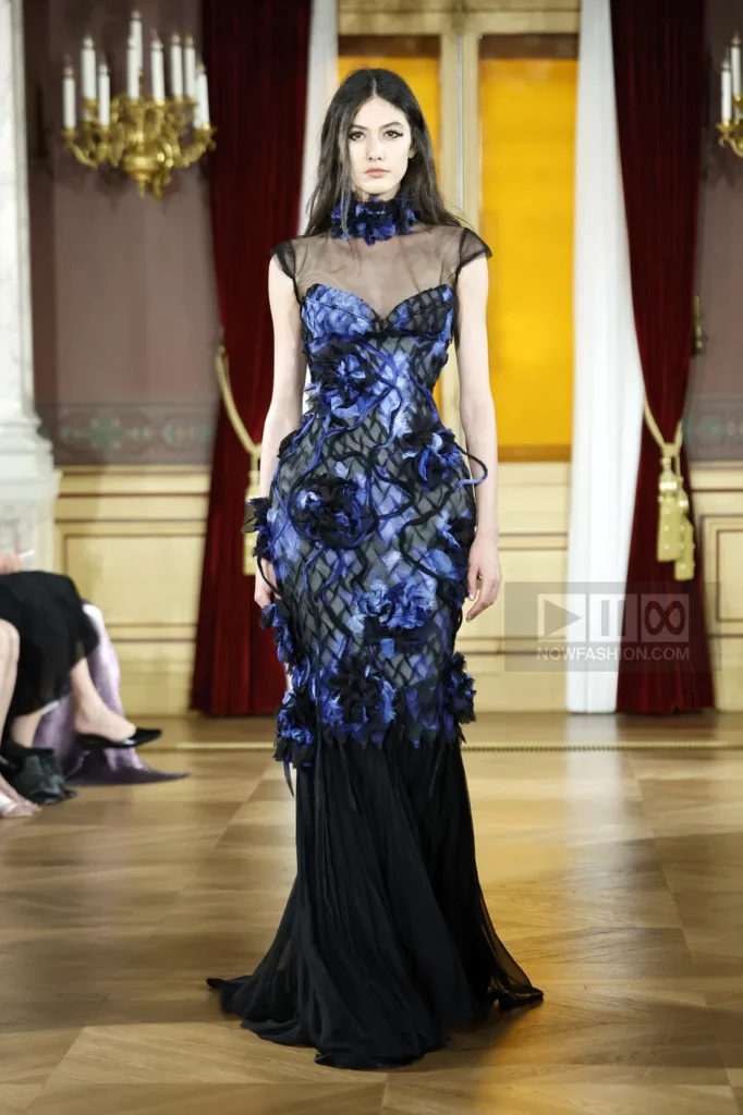 ArdAzAei 19 Model on the runway at the Ardazaei fashion show in Paris, Fall Winter 2026 Couture Fashion Week, Runway Look #019