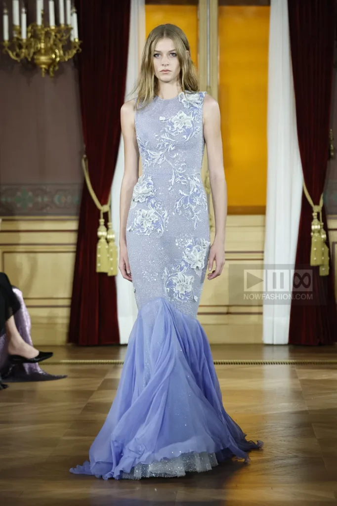 ArdAzAei 22 Model on the runway at the Ardazaei fashion show in Paris, Fall Winter 2026 Couture Fashion Week, Runway Look #022