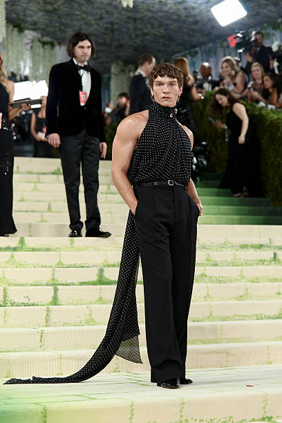 Connor Storrie attends the 2026 Met Gala celebrating “Costume Art” at the Metropolitan Museum of Art wearing Saint Laurent.