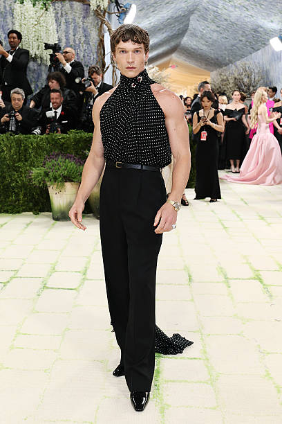 Connor Storrie attends the 2026 Met Gala celebrating “Costume Art” at the Metropolitan Museum of Art wearing Saint Laurent.