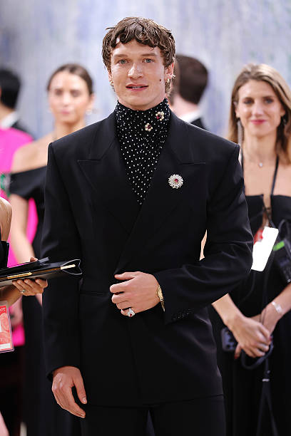Connor Storrie attends the 2026 Met Gala celebrating “Costume Art” at the Metropolitan Museum of Art wearing Saint Laurent.