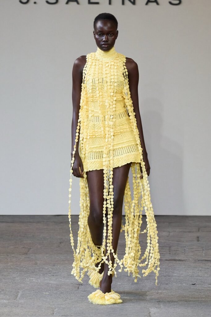 J.Salinas Spring 2027 Ready-to-Wear brings Peruvian heritage to Milan with vibrant crochet, artisanal craftsmanship, bold color and Andean-inspired silhouettes.