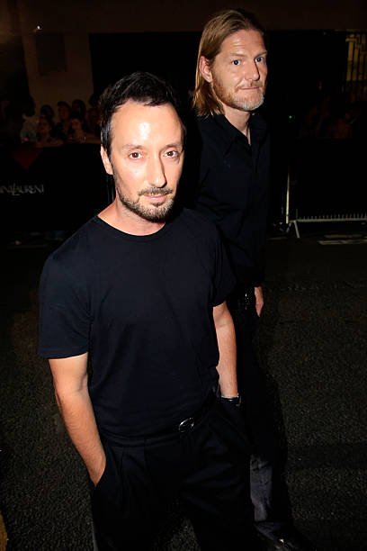 Anthony Vaccarello Officially Exits Saint Laurent After 10 Years paris france anthony vaccarello and arnaud michaux attend the madonna and anthony vaccarellos 1 11