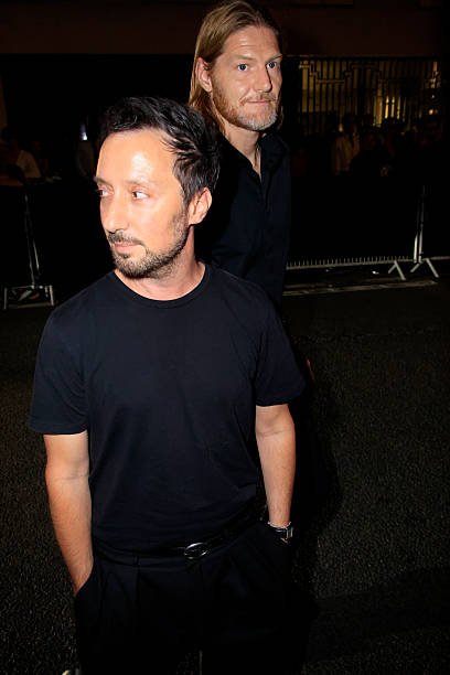 Anthony Vaccarello Officially Exits Saint Laurent After 10 Years paris france anthony vaccarello and arnaud michaux attend the madonna and anthony vaccarellos 10